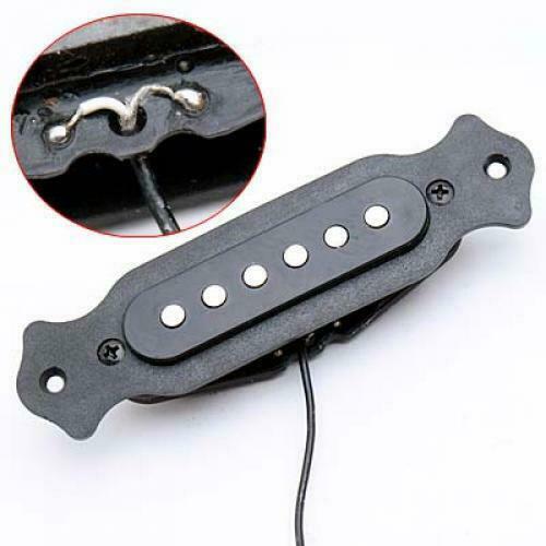2x Magnetic Acoustic Guitar Pickup Single Coil Noiseless Adjustable Pole Pieces