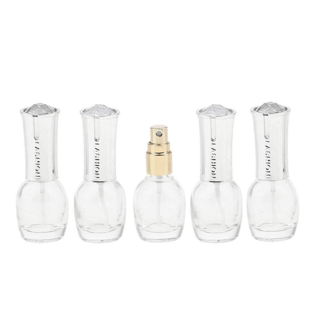 5 Pieces 10 Ml Clear Glass Spray Perfume Bottles, Small Empty Refillable