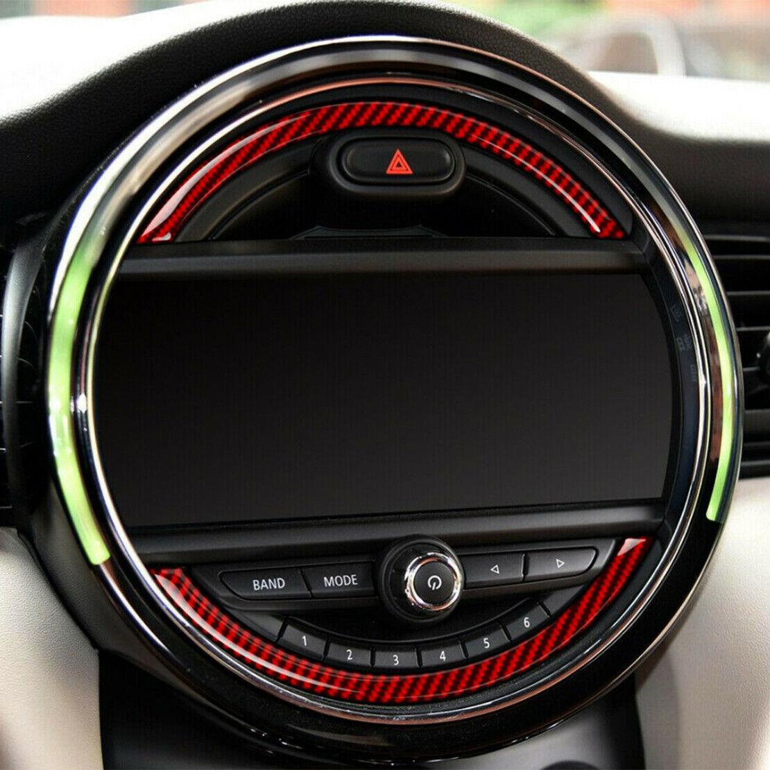 Set Carbon Fiber Console Navigation Panel Cover fit for Mini Cooper F55 F56