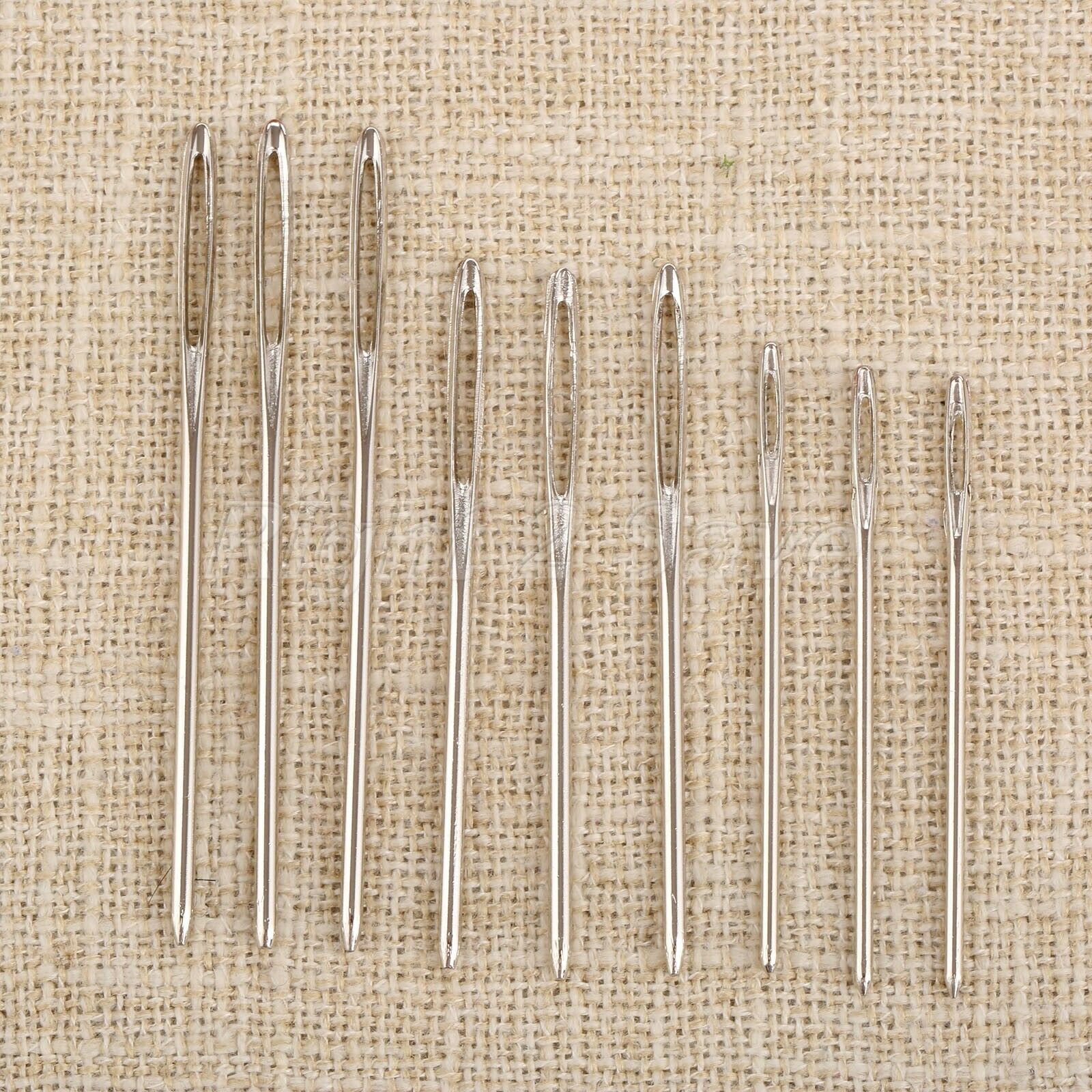 9pcs Large-eye Stainless Steel Sewing Cross Stitch Blunt Needles 3 Size +Bottle