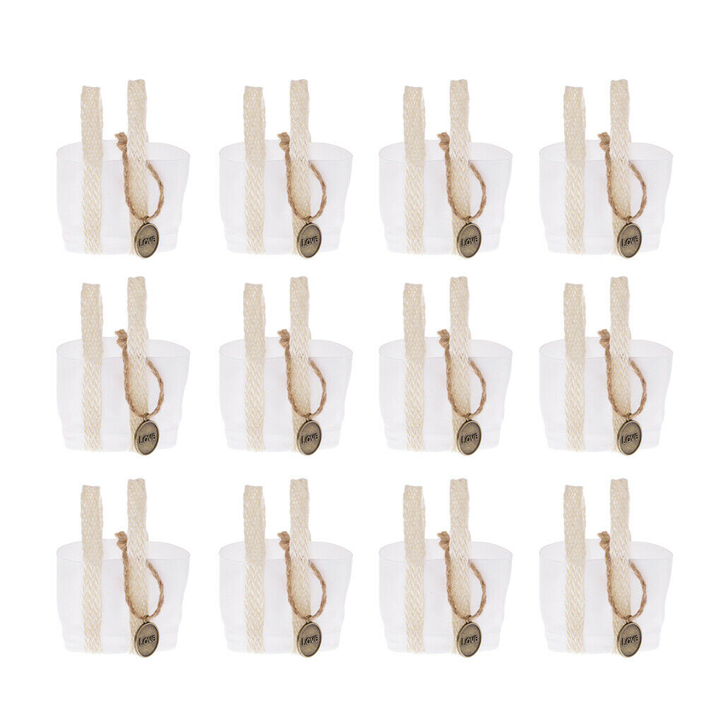 12pcs New Love Pendant Small Sweets Candy Bags with Handle Wedding Favor