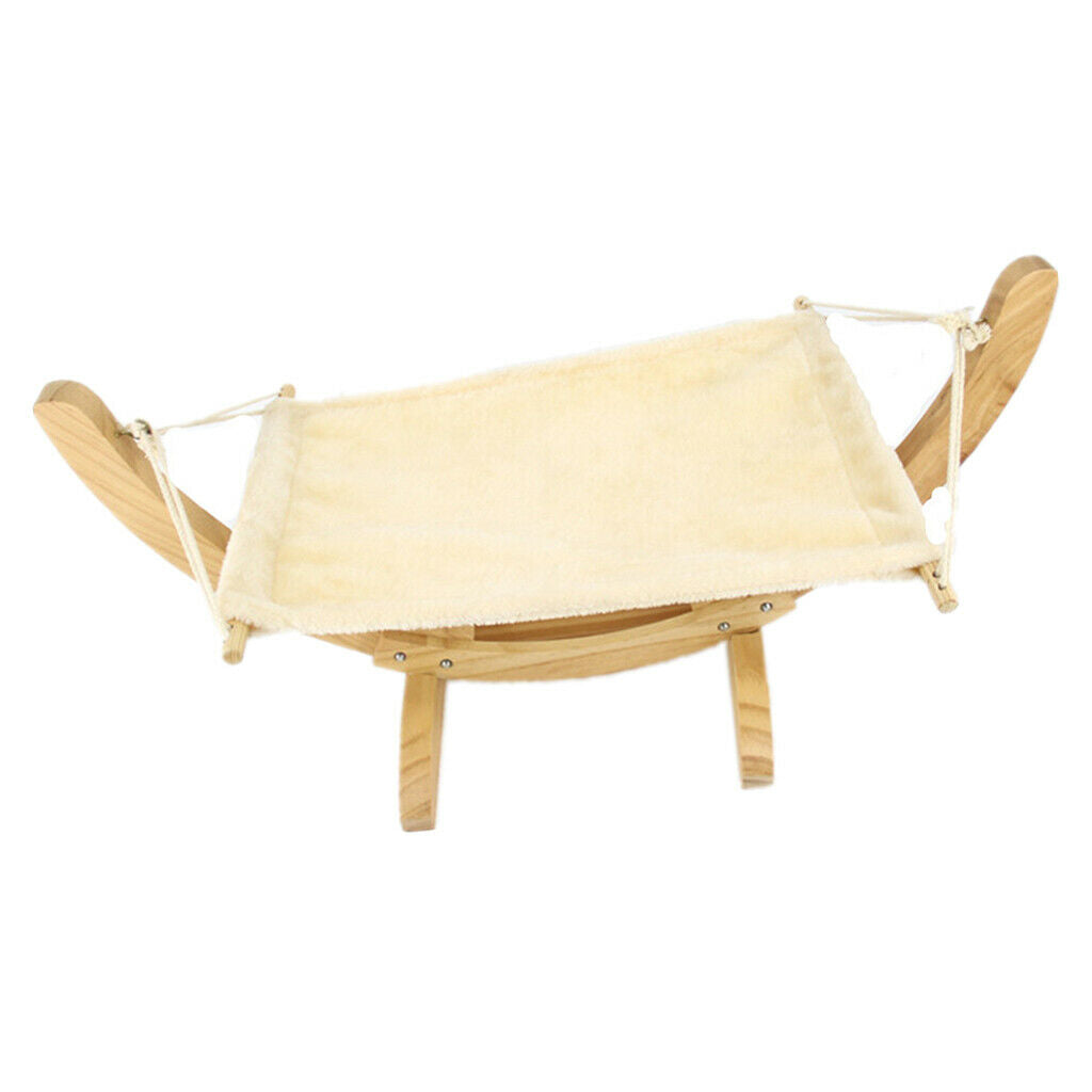 Pet Hammock Bed Wooden Stand Dog Cat Warm Mat