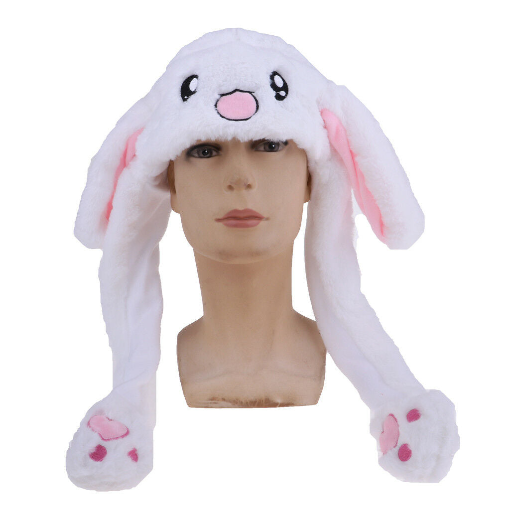 Children Kids Girls Earmuff Scarf Hat Cute Inflatable Novelty Rabbit Ear Cap