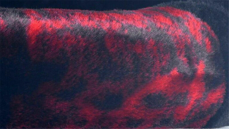 Warm Plush Steering Wheel Cover Black+Red Unicersal Breather Protective Case