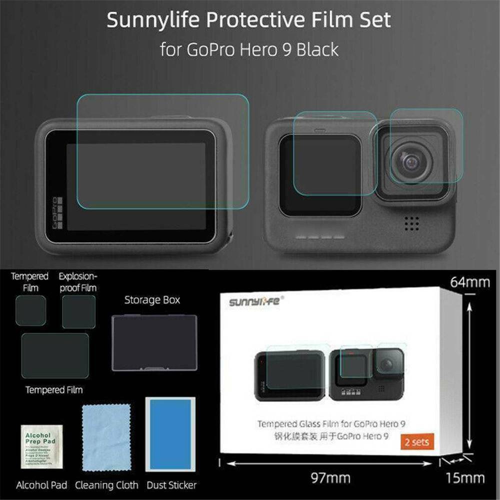 Tempered Glass Protective Film Lens Screen Protectors For GoPro Hero 9 Camera US