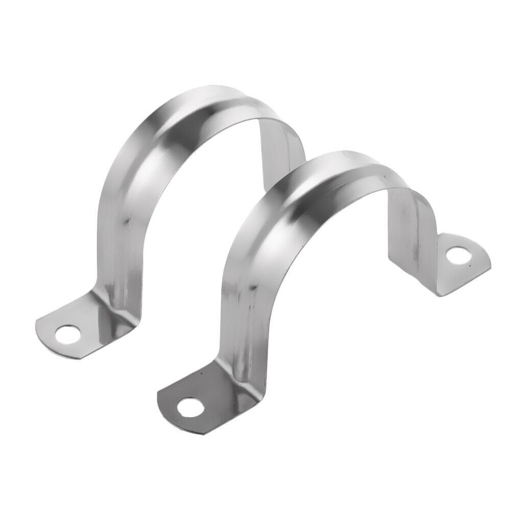 Blesiya 2x Metal Pipe Tube Conduit U Shaped Strap Clamp Clip Fastener 50mm