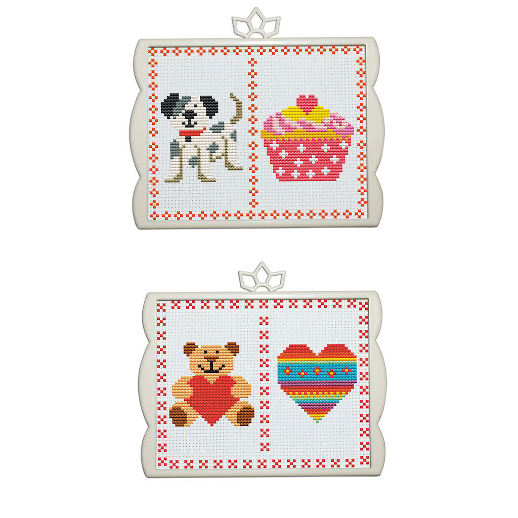 2Pcs Mini Cross Stitch Kit for Beginners Embroidery with All Supplies Needed and