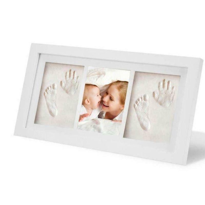 Baby Kid Children Foot Finger Hand Wooden Photo Frame Set Print Clay Ink Kit