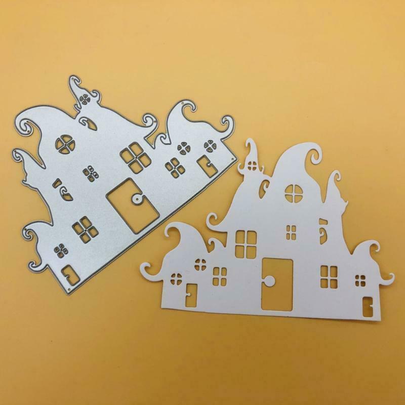 2pcs/set Halloween Castle Spider Web Metal Cutting Dies Stencil Scrapbooking DIY