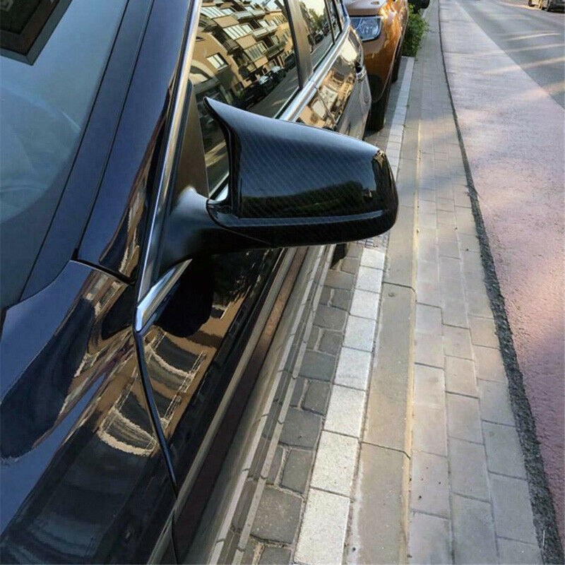 Carbon Fiber Door Side Wing Mirror Cover Caps For BMW 5 Series F10 2011-2013