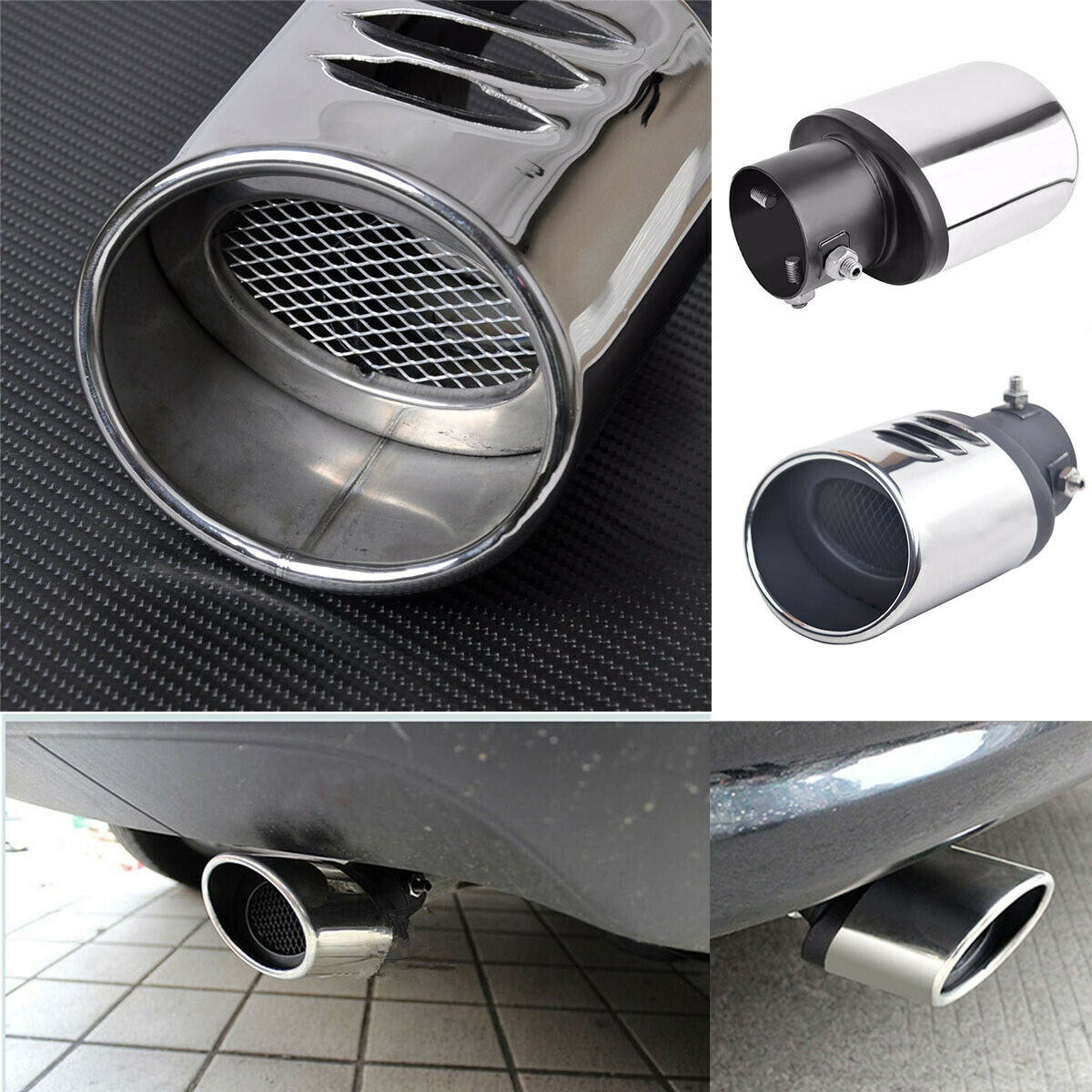 1* Car Universal Exhaust Pipe Tail Muffler Tip Stainless Steel plating process