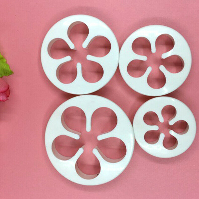 4pcs Rose Flower Fondant Cake Cutter Mold Sugarcraft Baking Decorating To.l8