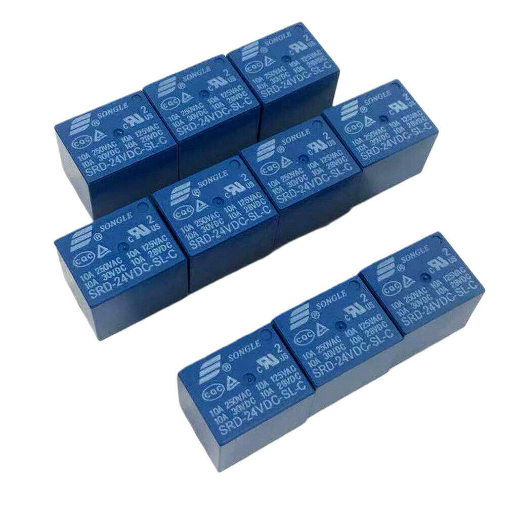 10pc Mini Power Relay SRD 24V SPDT Communication Automatic Control Blue New