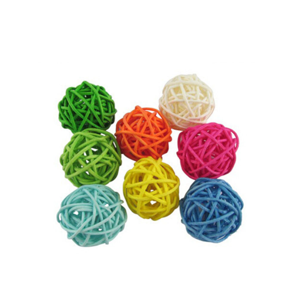 Rattan Colorful Pet Bird Claw Toys Parrot Ball Harness Parakeet Budgie Cag.l8