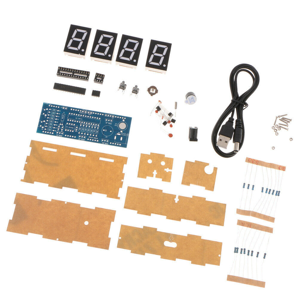 4 Digit LED Digital Alarm Clock Kits//DIY Soldering Electronics Set/ Green