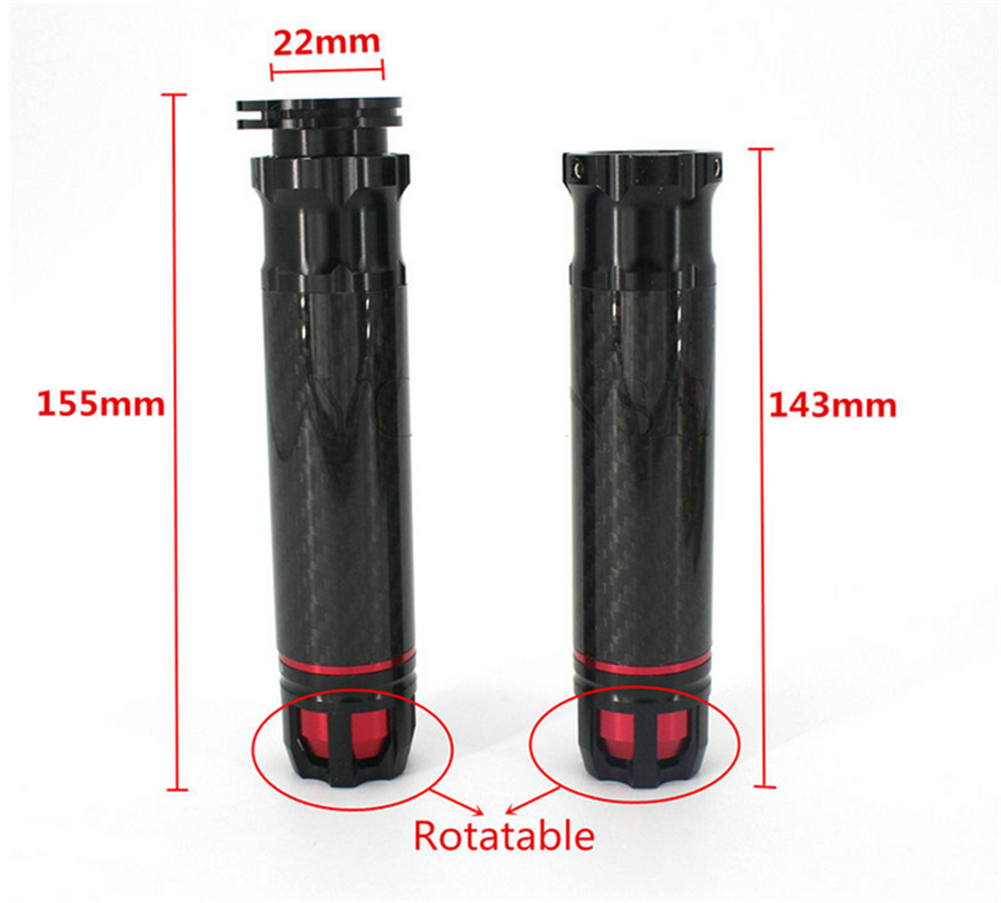 22mm CNC Motorcycle Refit Throttle Aluminum Alloy Carbon Fiber Handlebar Grips