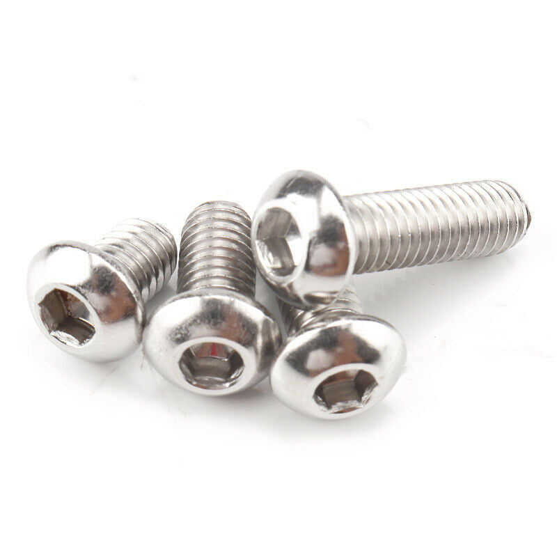 130x Stainless Steel M6 Semi-Circular/Flat Round Head Hexagon Screw Nut + Wrench