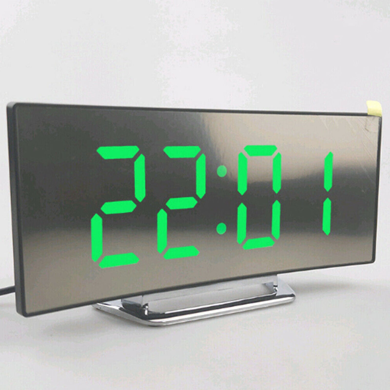 Alarm Clock Large Digital LED Display Portable Modern Battery Operated Mirror