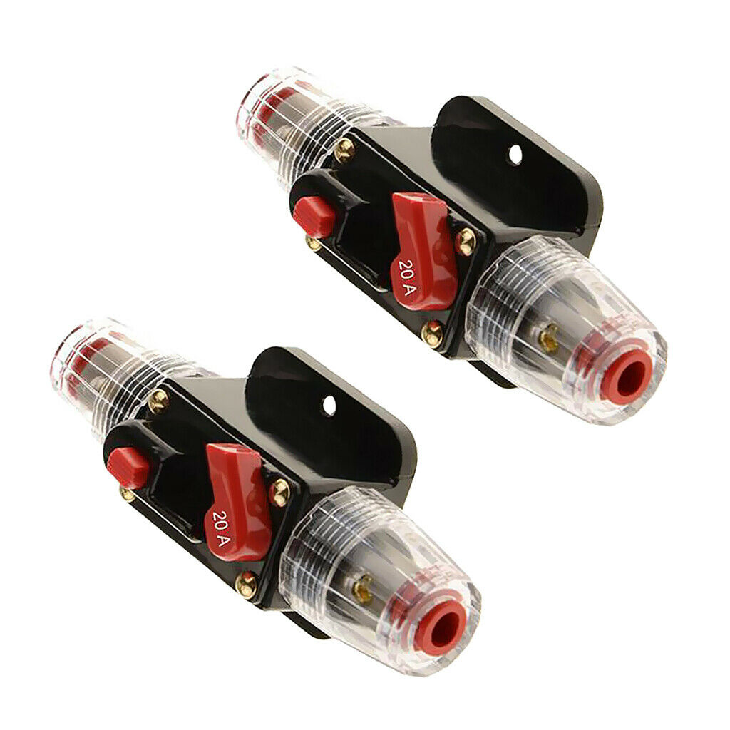 2x 20A DC 12V Home Car Auto Circuit Breaker Fuse Reset Inverter New