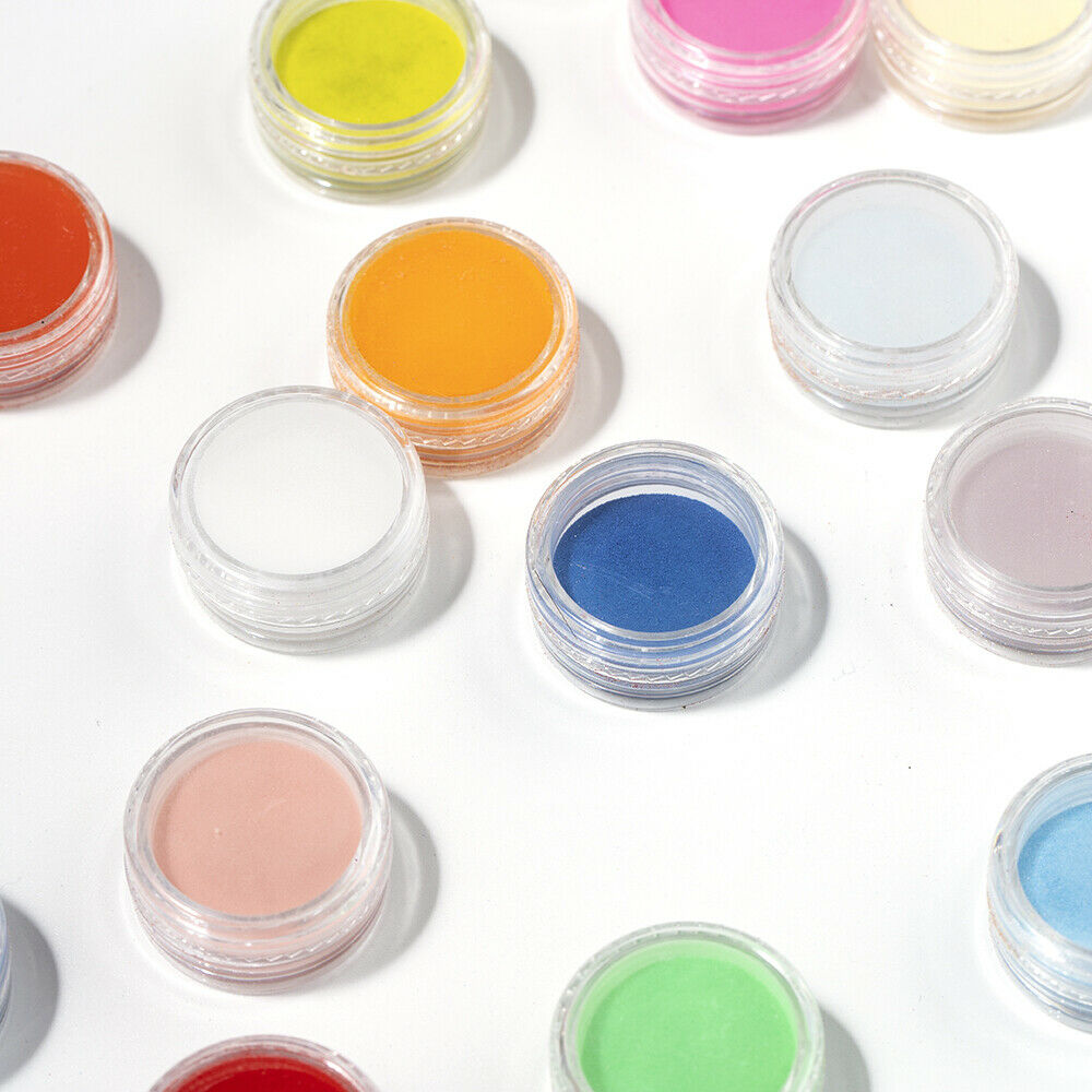 18 Colors Acrylic Nail Art Tips UV Gel Powder Dust DIY Manicure Decoration Kits