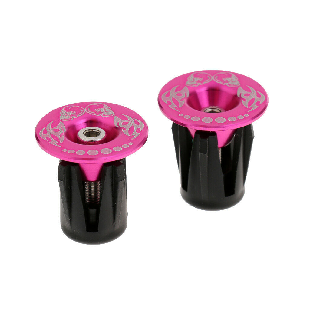 4 Pairs Bicycle Handlebar End Plugs, Alloy Bike Bar Grip End Caps Stoppers for