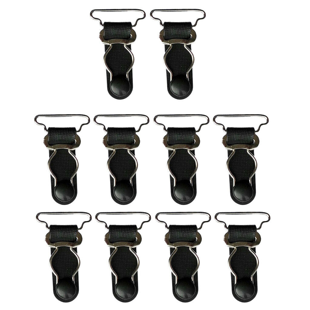 20pcs Black Hooks Set Women Garters Strap Straps Grips Straps 26mm Clip