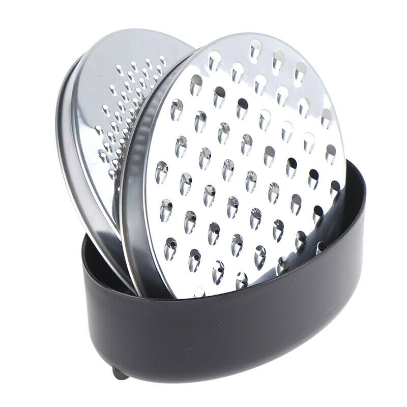 Black Slicer Cheese Grater Vegetables Stainless Steel Oval Box Container Gra XC