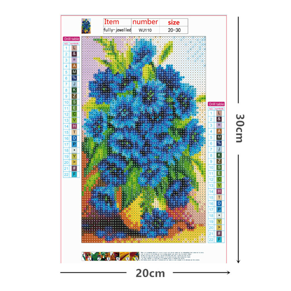 DIY Work 5D Diamond Painting Kit Needlework Rhinestone Cross Stitch Flower