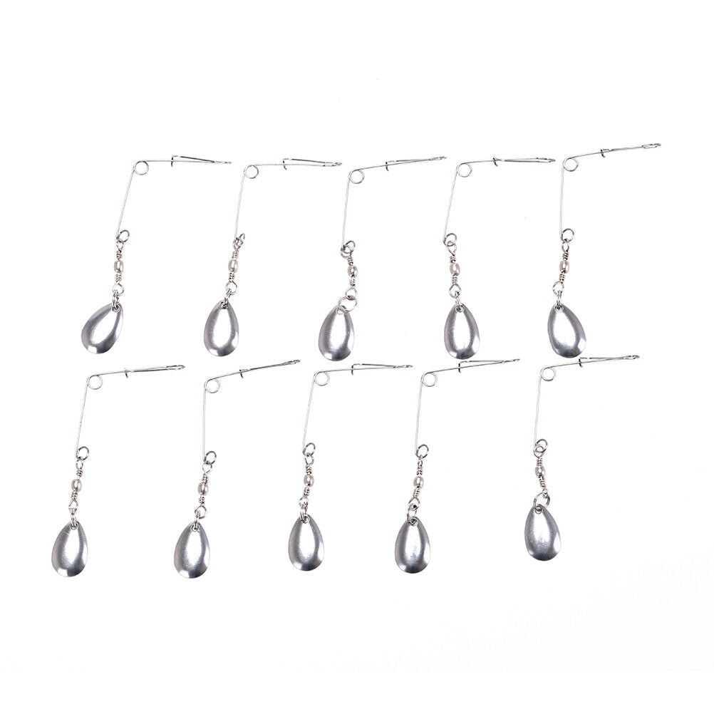 10Pcs x Steel Spinnerbait Rigs Spinners Spinner Blades Sequins Balance Bracke Xz