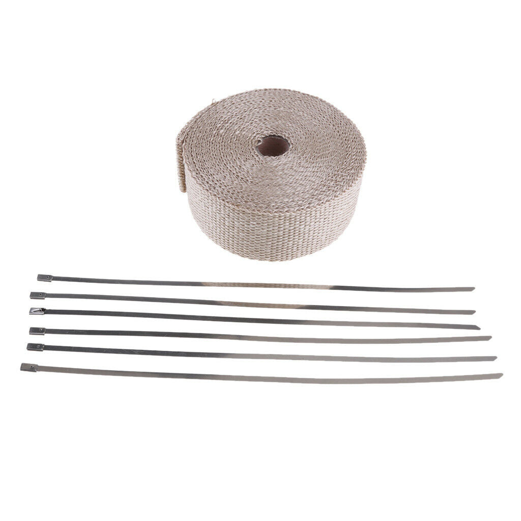 10M Exhaust Header Pipe Heat Wrap DIY Motorcycle Insulation Shield Tape