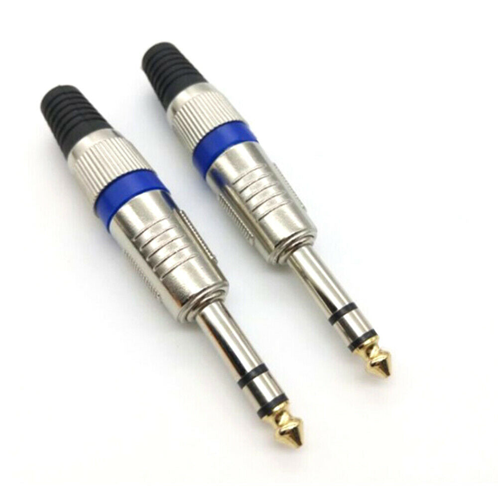 5PCS Stereo Welding Head Microphone Plug Two-Channel Ring Mixer Connector 6.35mm