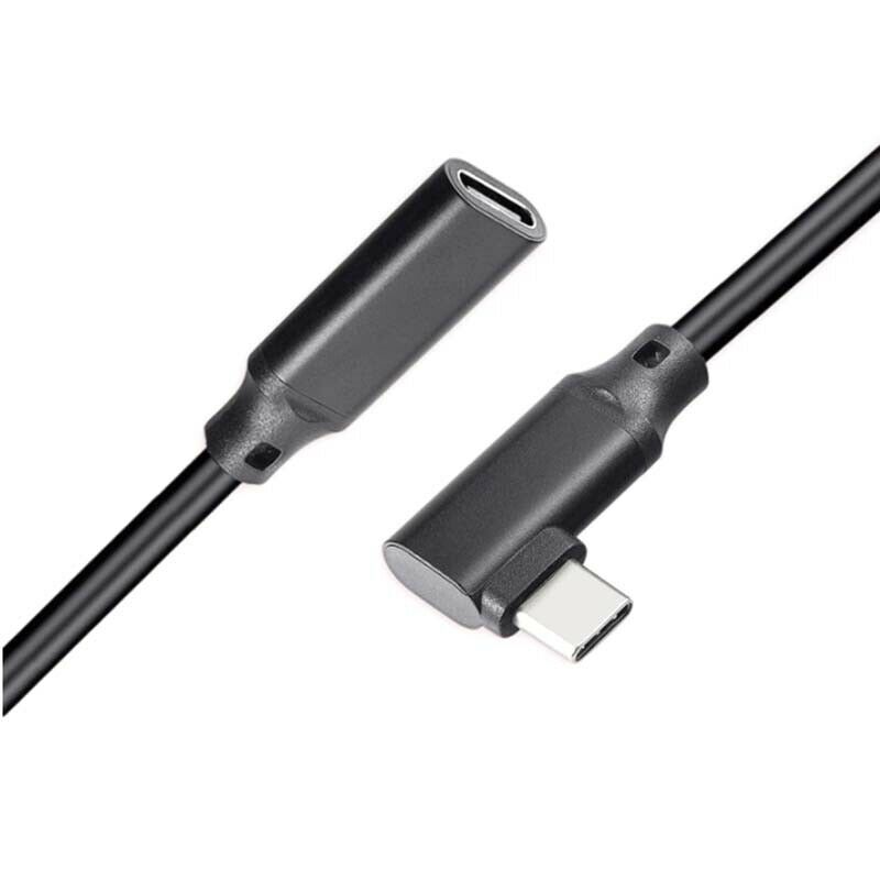90 degree 2M Type C Extension Cable USB3.1 Male to Female Fast Charger Data10Gbp