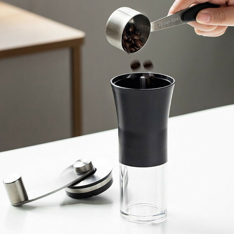 Manual Coffee Grinder Stainless Steel with Ceramic Burr Bean Mill Portable  DF