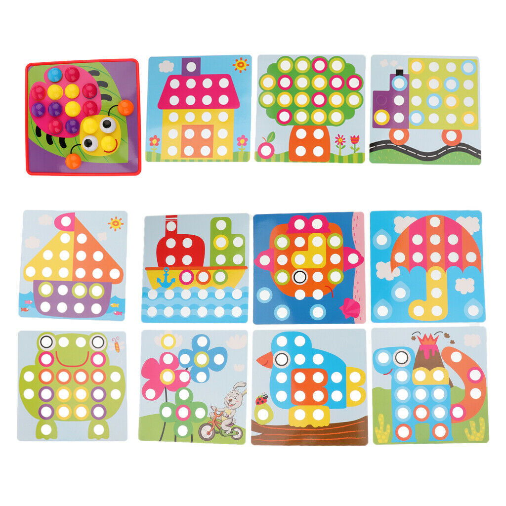 Kid Motor Skills Color Matching Mosaic Pegboard Educational Preschool Games