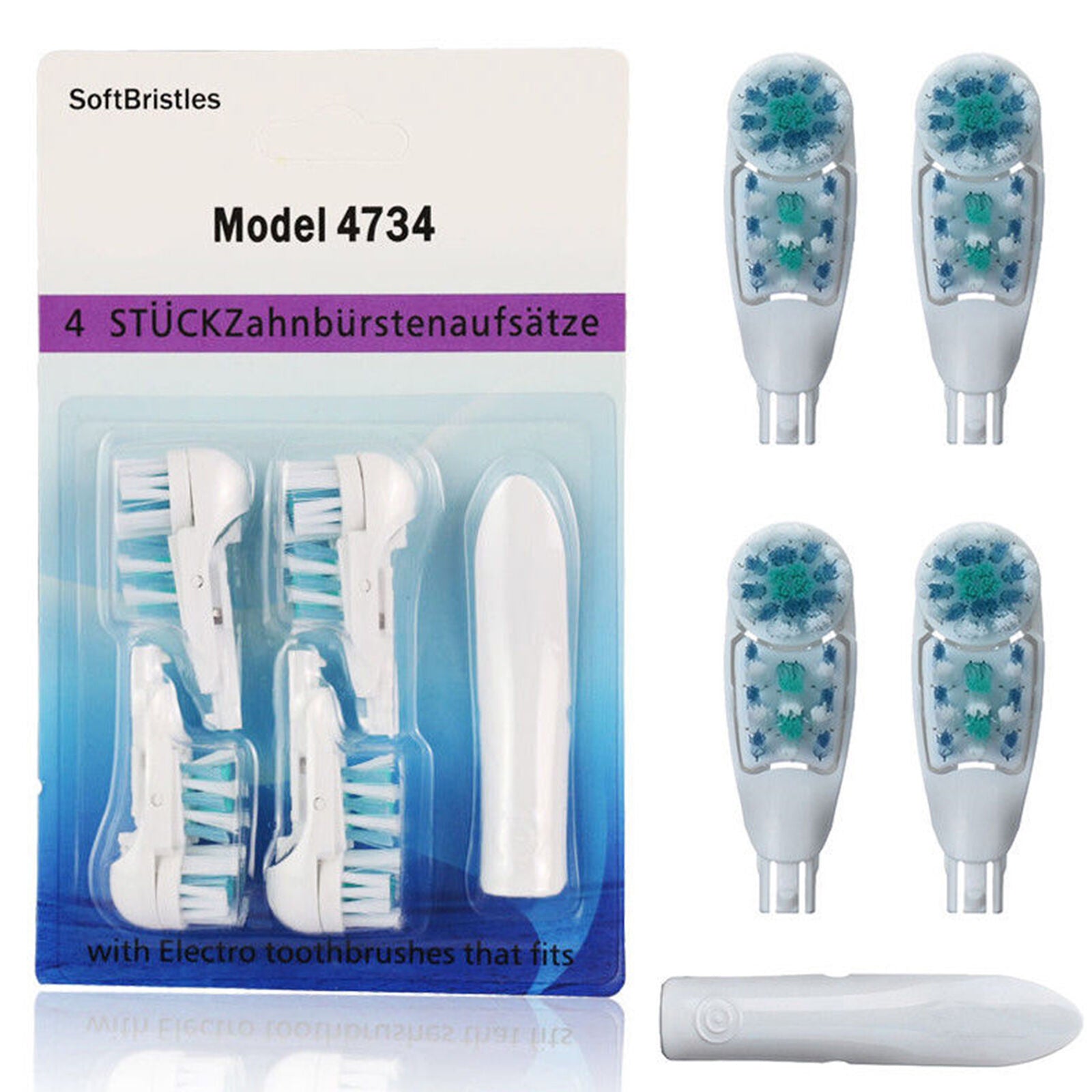 4x For Oral-B Cross Action Power Dual Clean Eletric Toothbrush Heads AU