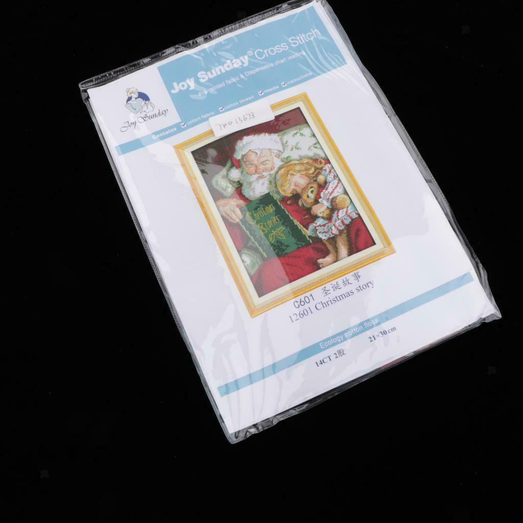 Stamped Cross Stitch Kits 14CT Santa Claus Needlepoint for Adults Decor