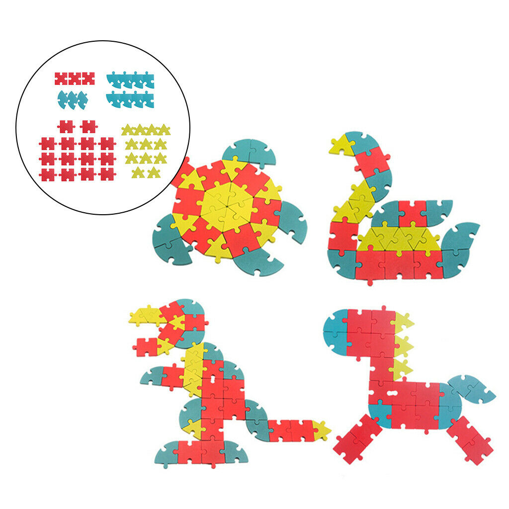 40Pieces Jigsaw Puzzles Blocks Preschool Imagination Gift for Toddlers Kids