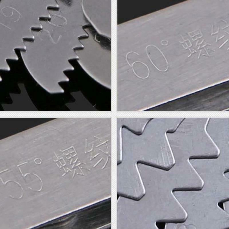 2 Pcs Stainless Steel Metric Screw Pitch 60+55 Degree Thread Measuring Gauge