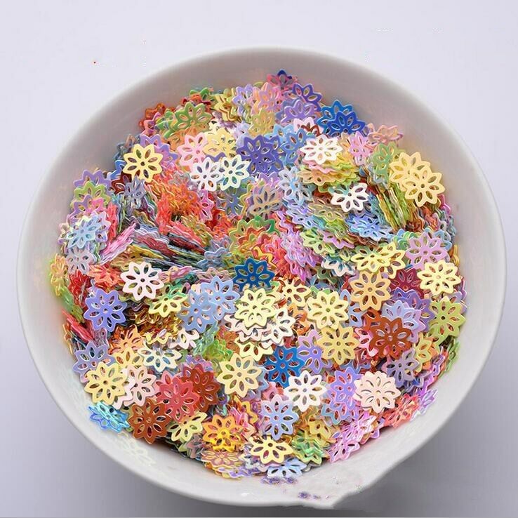 1000X Hollow Flower PVC Sequin decoration scrapbooking Clothing accessories 9mm