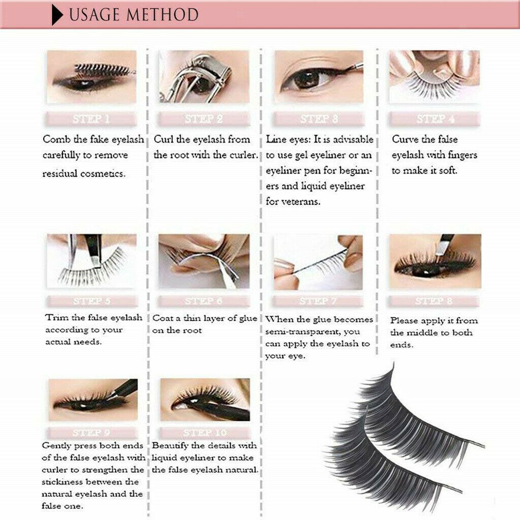5 Pairs Soft Natural Cross Handmade Eye Lashes Makeup Extension False Eyelashes
