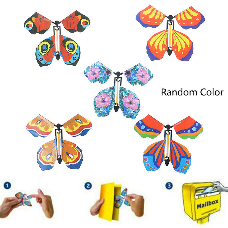 5Pcs Magic Flying Out Butterfly Surprise Magic Props Mystical Trick Toys .l8