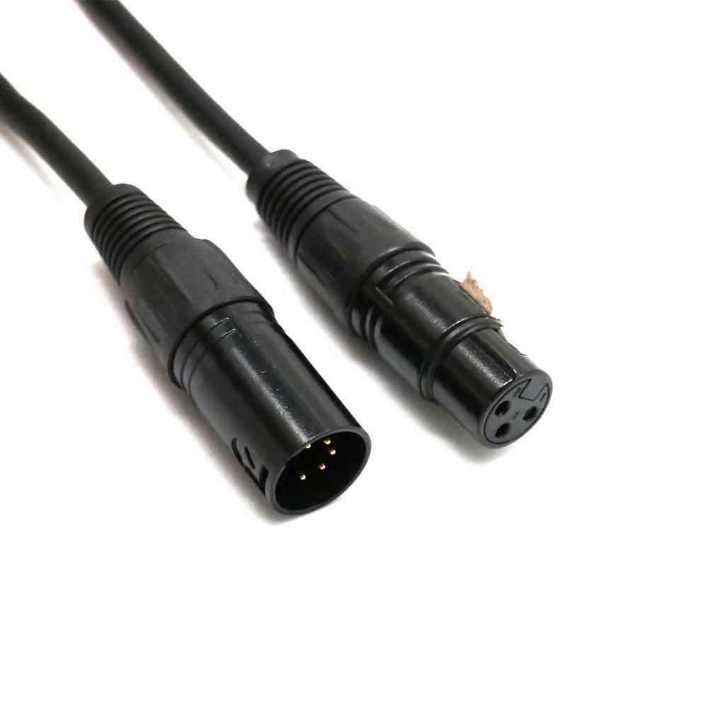 5-Pin Male to 3-Pin Female XLR Turnaround DMX Adapter for Stage Use