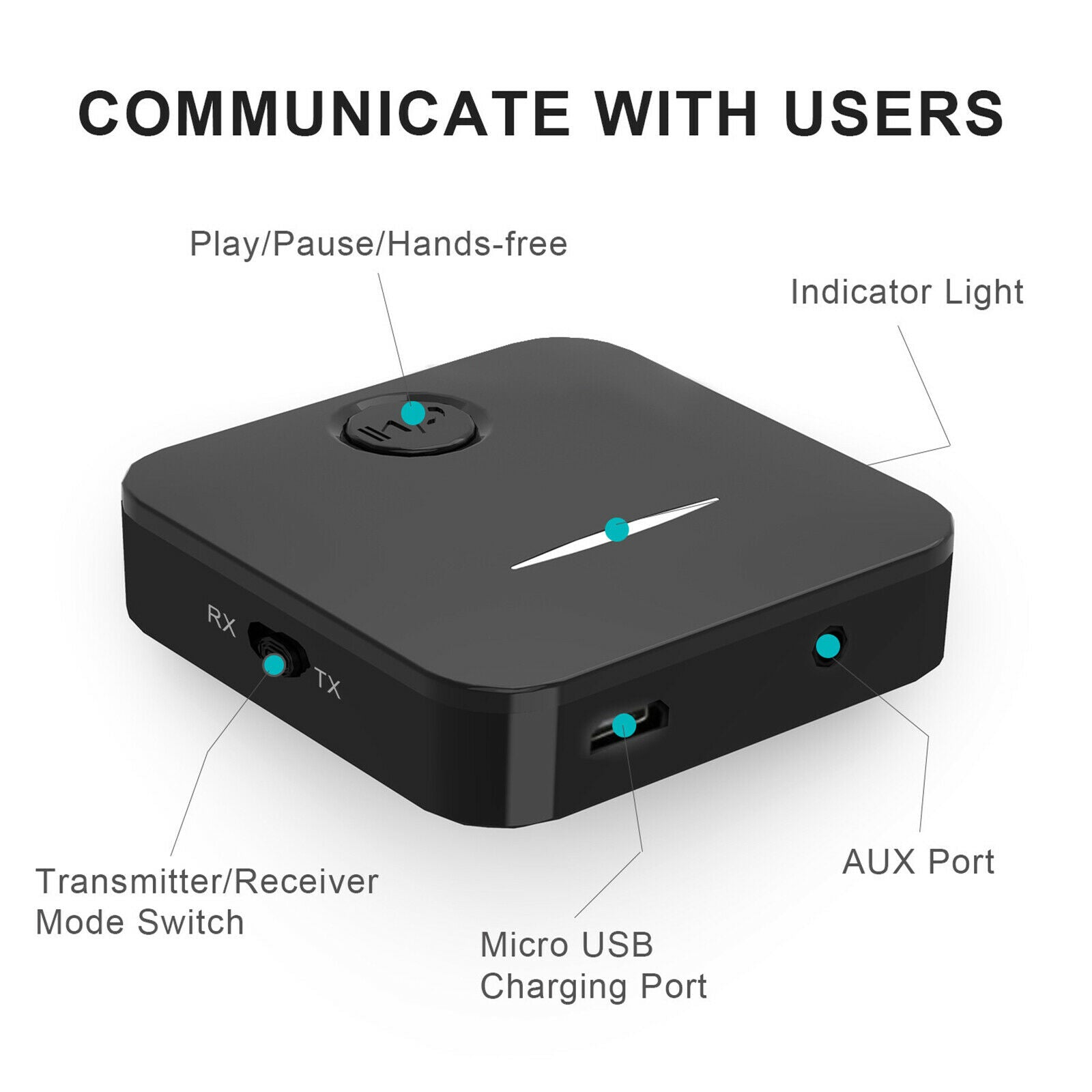Bluetooth 5.0 Receiver Transmitter Stereo Audio Adapter Plug & Play for TV