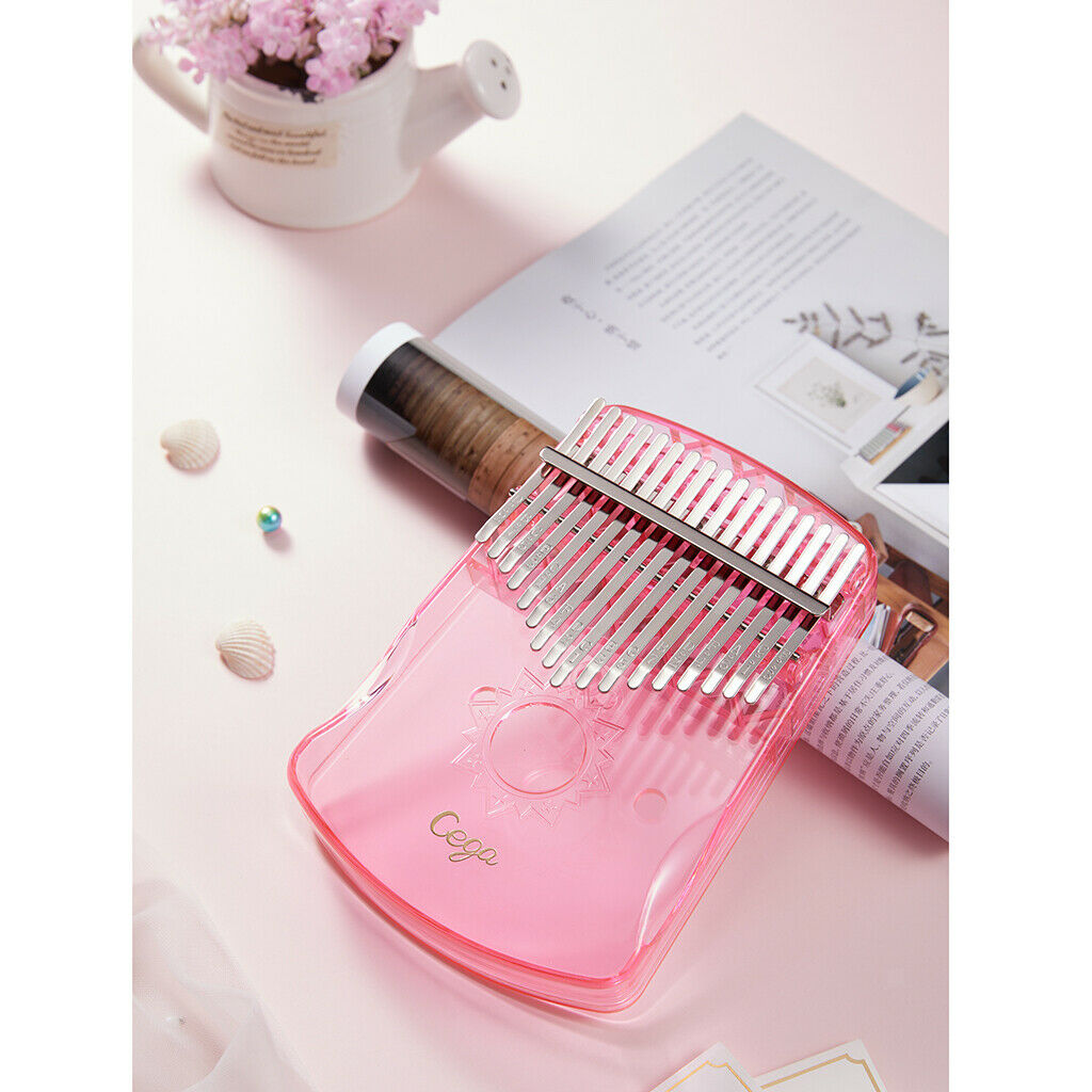 Transparent 17-Key Kalimba Mbira Thumb Piano Instrument Supplies Pink