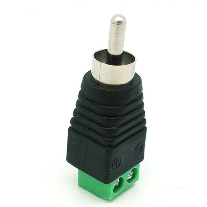 10X/Set Phono Speaker Wire Cable to Audio Male RCA Connector Adapter Jack Plug