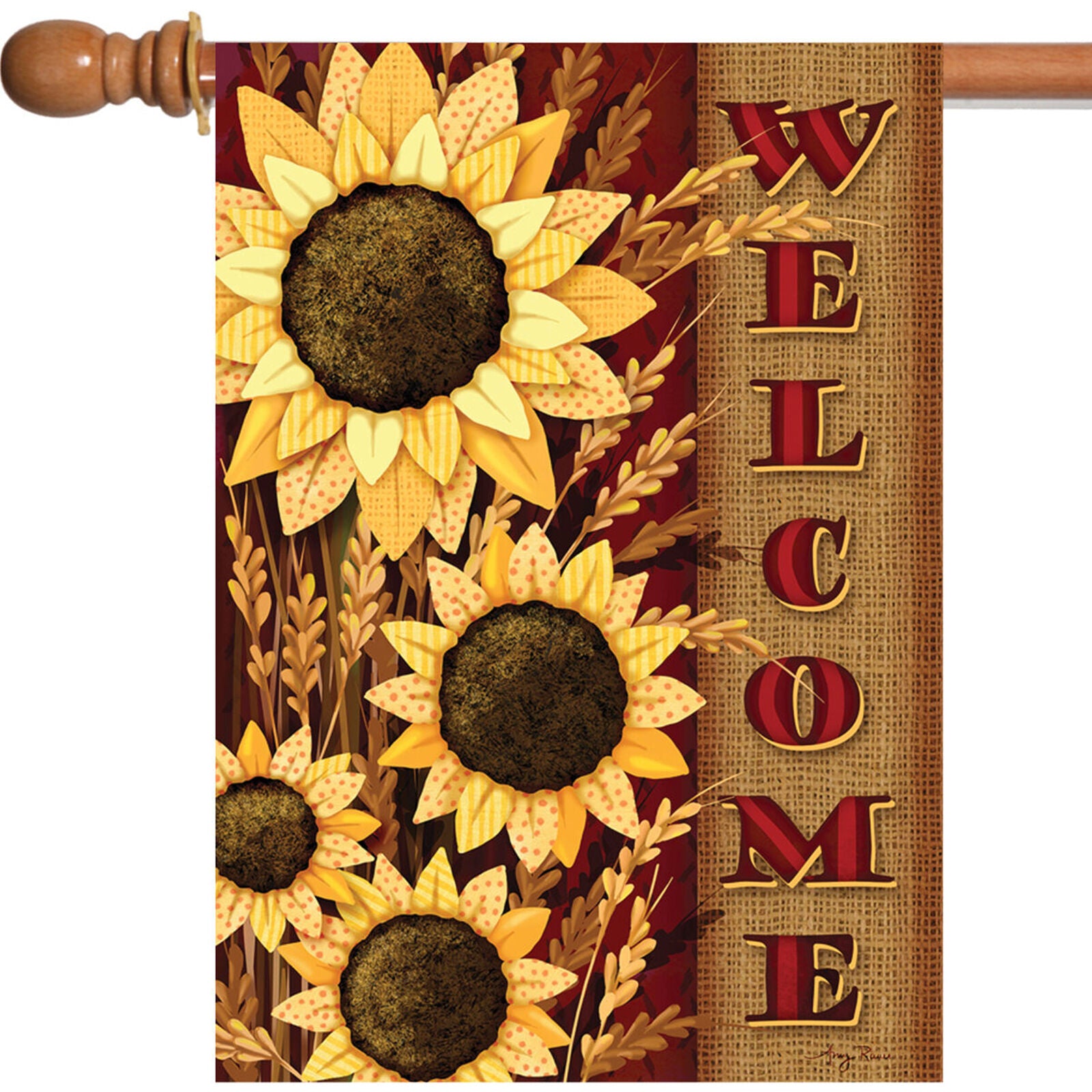 Toland Welcome Sunflowers 28 x 40 Colorful Yellow Flower Fall Autumn House Flag