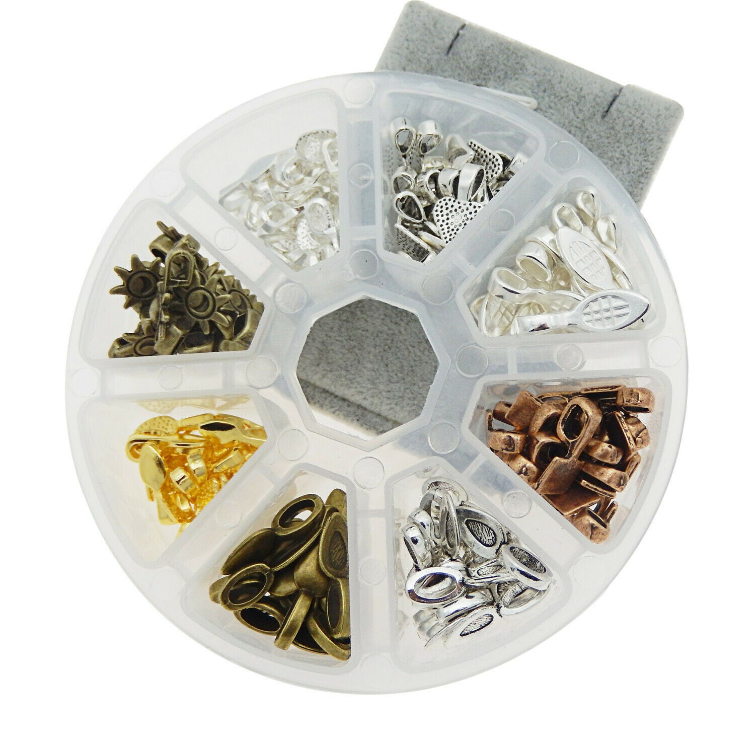 Mix Lots Alloy Metal Bails Connectors DIY Jewelry Making Pendant Findings 1 Box