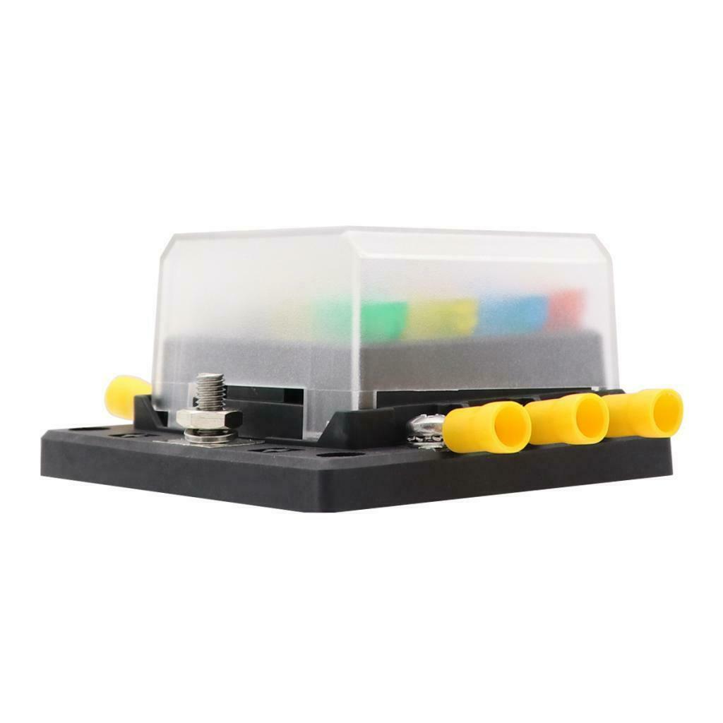 6 Way 12V-32V Car Power Distribution  Fuse Holder Box Block Panel Fuse Boat