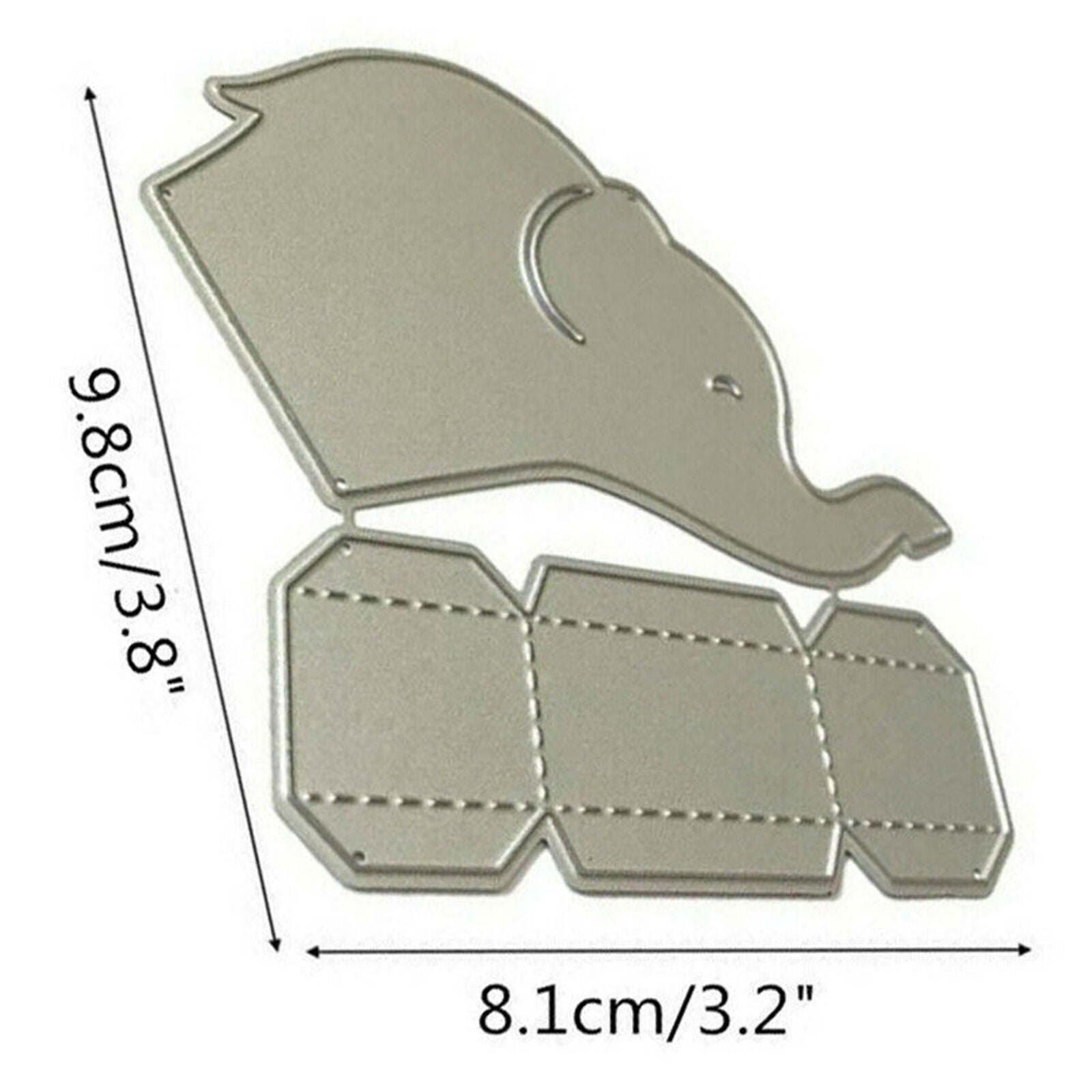 Punching template Elephant Box for the big elephant heart greeting card love