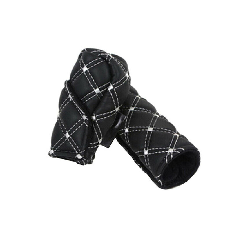 2 In 1 Set Car Faux Leather Gear Shift Knob Cover Hand Brake Cover Sleeve CovDF